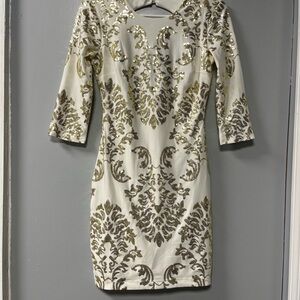 B Darlin White and Gold Sequin Dress